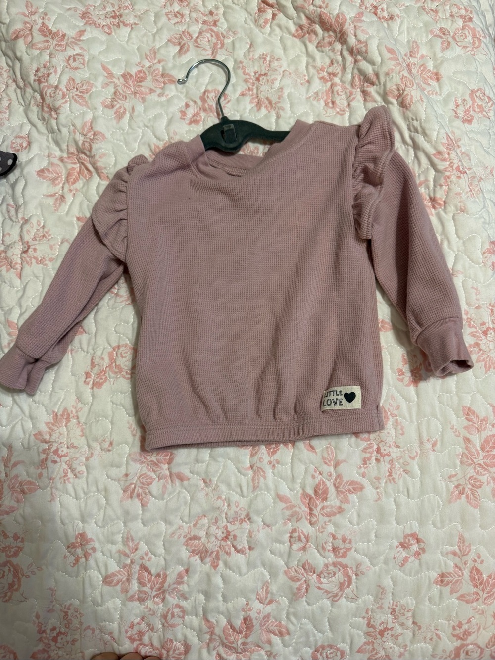 Carter's Dusty Mauve Ruffle Waffle Long-Sleeve Top